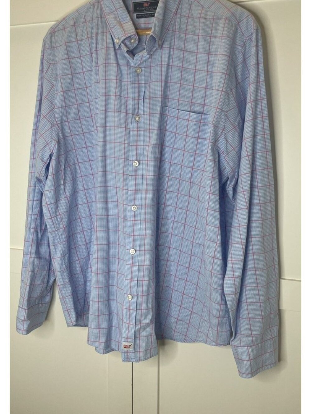Vineyard Vines Mens Blue Slim Fit Murray Button Down Long Sleeve Shirt Size XL - Picture 2 of 8